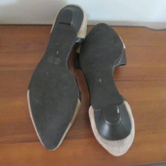 J Jill Suede Leather Taupe & Black Flats Slip On Shoes size 9 - Picture 4 of 4